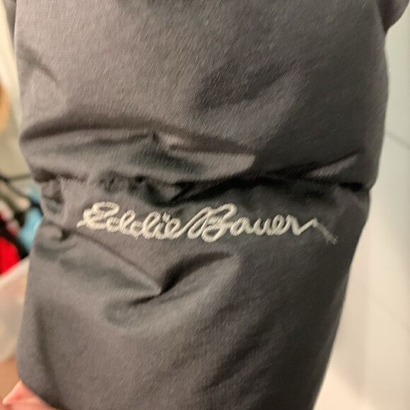 Eddie Bauer down filled puffer black fur trimmed hooded parka women’s size XS - Picture 7 of 13